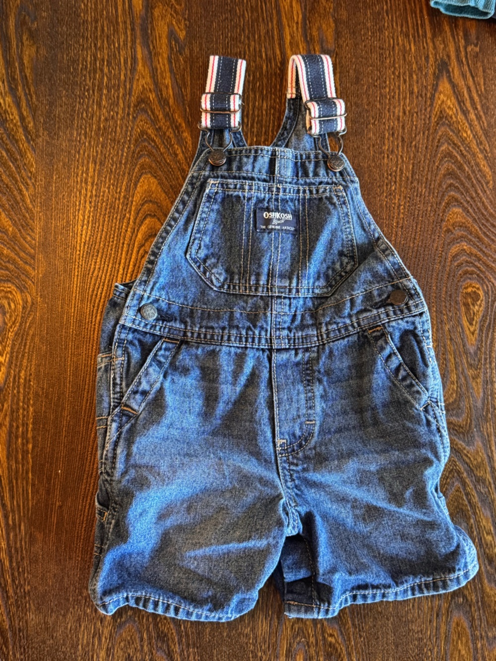 OshKosh B'gosh Baby Denim Overalls - Blue with Cream Trim